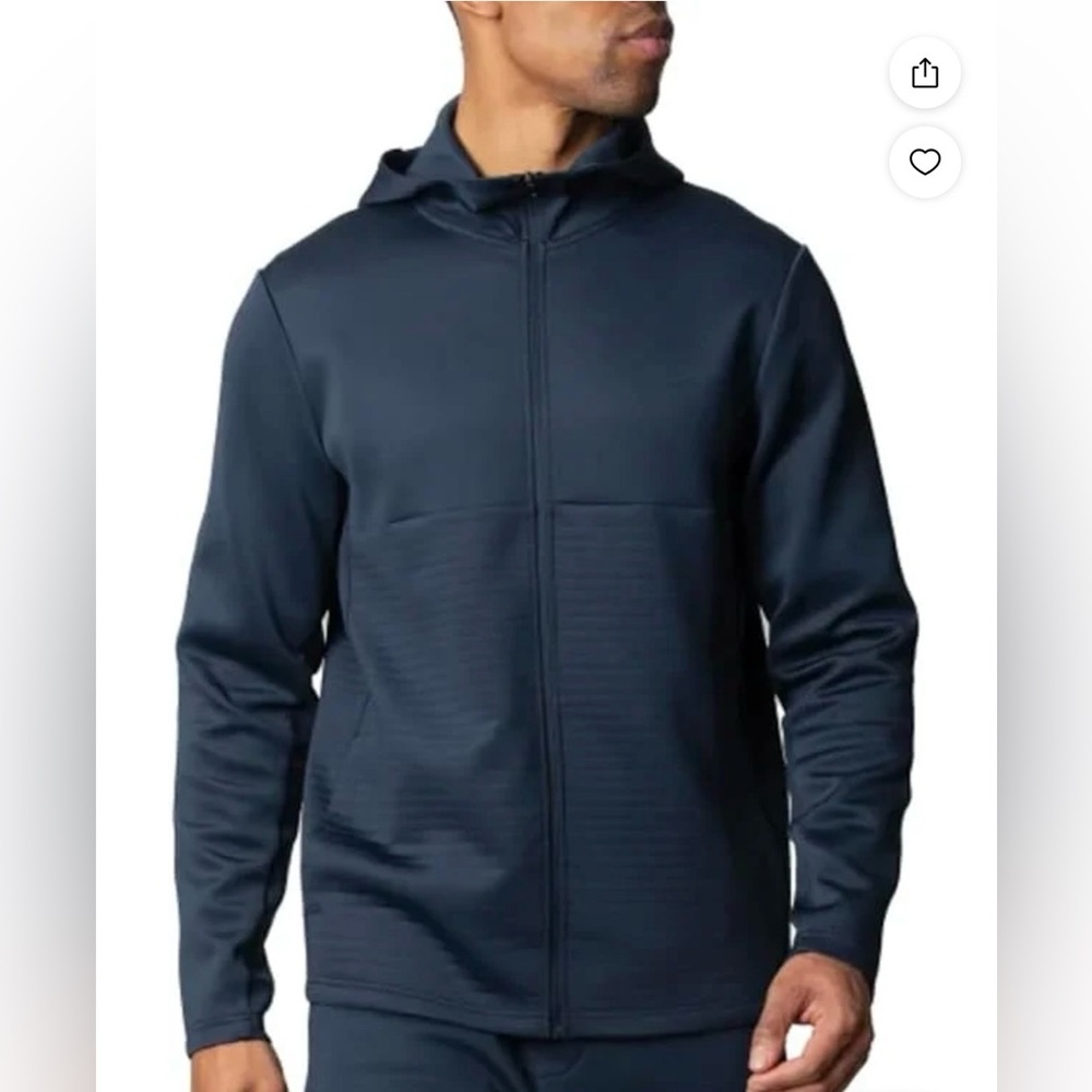 Spyder Active Men's Long Sleeve Stretch Full Zip Hoodie Jacket (M, Blue)
